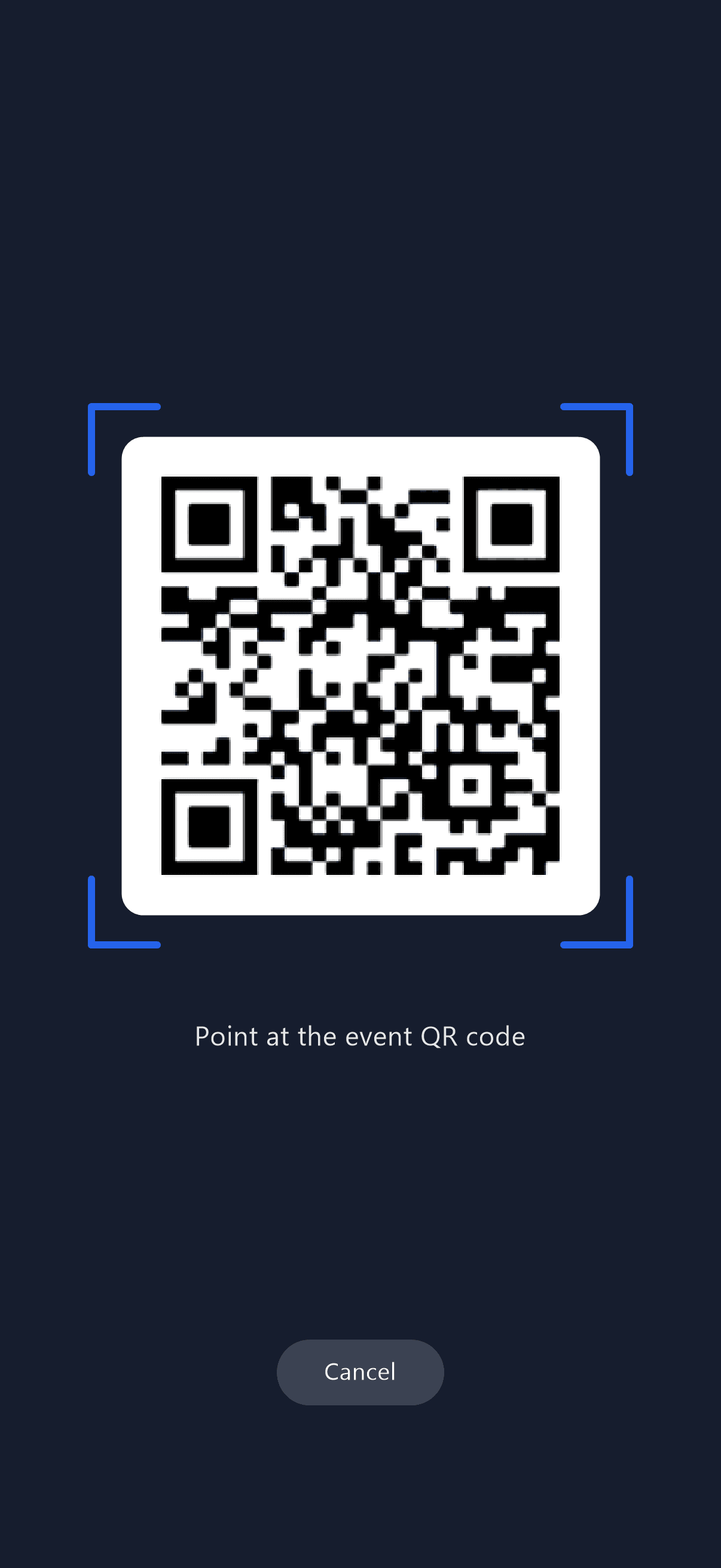Scanning an event QR code with the TourCue driver app