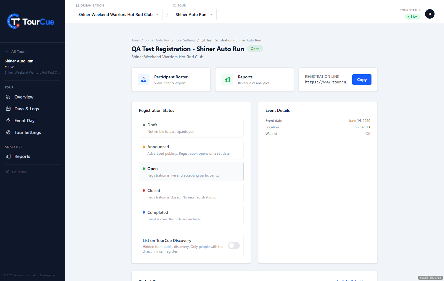 Tickets & Stripe payouts