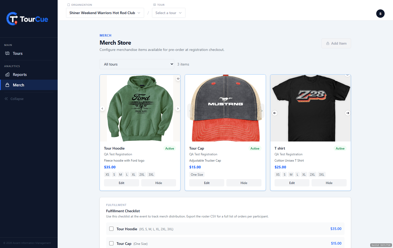 Set up your items